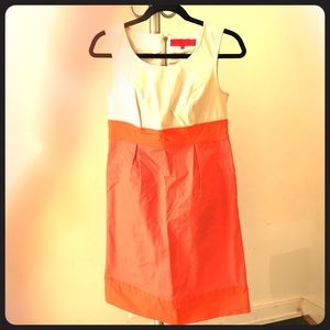 Sinclaire coral and cream dress